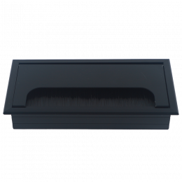 Кабельный громмет (лючок) в стол, 160*80мм, цвет: черный DCGR16080AN