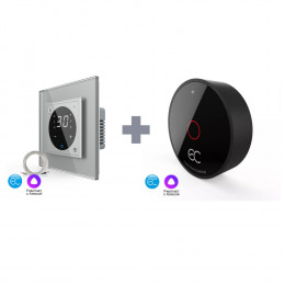 Умный терморегулятор пола Livolo EC 16А, сенсорное управление, датчик воздуха, датчик пола 5 метров, 1 пост, цвет белый VL-C7FQ1Z2-2WPS72