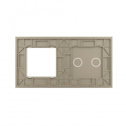 Панель для сенсорного выключателя и розетки Livolo, 2 клавиши, цвет шампань, стекло