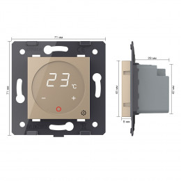 Терморегулятор пола Livolo 16А, сенсорное управление, датчик воздуха, твердотельное реле, Золотой (механизм) VL-FCQ1-2APS73