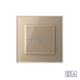 Одноклавишный сенсорный диммер Livolo Quadro с функцией радиоуправления, 1 пост, цвет золотой