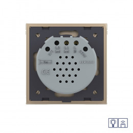 Одноклавишный сенсорный диммер Livolo Quadro с функцией радиоуправления, 1 пост, цвет золотой