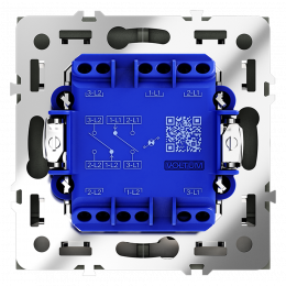 Проходной переключатель встраиваемый VOLTUM S70 двухклавишный с подсветкой (титан) VLS020406