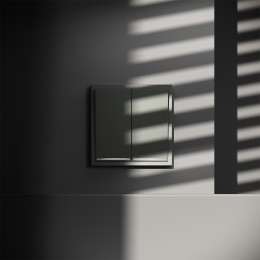 Проходной переключатель встраиваемый VOLTUM S70 двухклавишный с подсветкой (титан) VLS020406