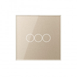 Панель для сенсорного выключателя LivoloTouch EU стандарт, 3 клавиши, цвет шампань, стекло