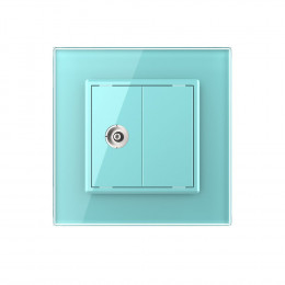 Розетка телевизионная одинарная Livolo, 1 пост, цвет зеленый