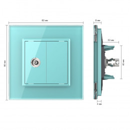 Розетка телевизионная одинарная Livolo, 1 пост, цвет зеленый