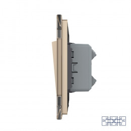 Одноклавишный перекрестный механический выключатель Livolo, 1 пост, цвет золотой