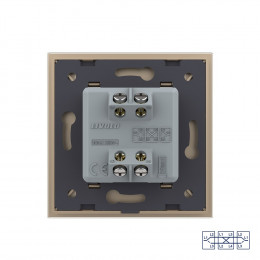 Одноклавишный перекрестный механический выключатель Livolo, 1 пост, цвет золотой