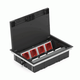 Лючок в пол 16 мод. (8 мод. 45х45 мм.) верт. установка, крышка ABS +гальванизированная стальная DFB16S