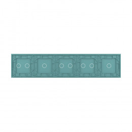 Панель для пяти сенсорных выключателей Livolo, 8 клавиш (1+2+2+1+2), цвет зеленый, стекло