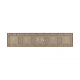 Панель для пяти сенсорных выключателей Livolo, 6 клавиш (1+1+2+1+1), цвет золотой, стекло