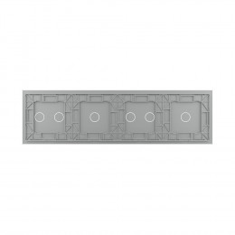 Панель для четырех сенсорных выключателей Livolo, 6 клавиш (1+2+1+2), цвет серый, стекло