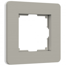 Рамка из поликарбоната на 1 пост Split дымчатый/белый, soft-touch