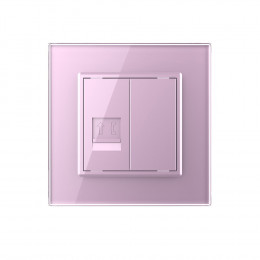 Розетка телефонная одинарная RJ-11 кат.3 Livolo, 1 пост, цвет розовый