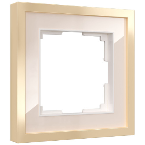 Купить Рамка из металла на 1 пост Baguette айвори/латунь в rum24.ru