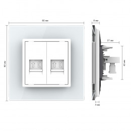 Телефонная розетка двойная LIVOLO белая VL-C792T-11