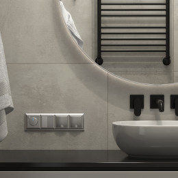 Рамка из поликарбоната на 4 поста Fiore серебряный