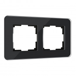 Рамка из стекла на 2 поста Elite черный W0022448