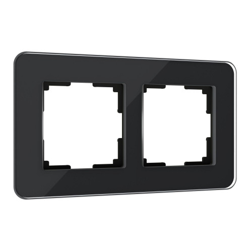 Купить Рамка из стекла на 2 поста Elite черный W0022448 в rum24.ru