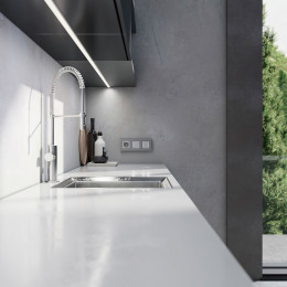 Рамка из поликарбоната на 3 поста Slab серебро софт