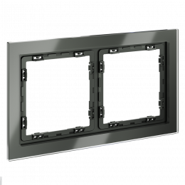 Рамка стеклянная VOLTUM S70 на 2 поста, (титан, стекло) VLS110206