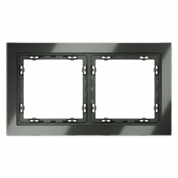 Рамка стеклянная VOLTUM S70 на 2 поста, (титан, стекло) VLS110206