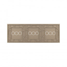 Панель для трех сенсорных выключателей Livolo, 9 клавиш (3+3+3), цвет шампань, стекло