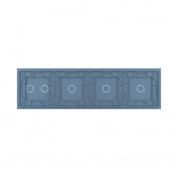 Панель для четырех сенсорных выключателей Livolo, 5 клавиш (1+1+1+2), цвет синий, стекло