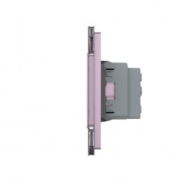 Розетка электрическая 16A Livolo, 2 поста, цвет розовый