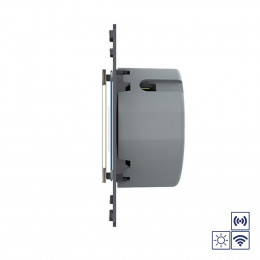 Двухклавишная импульсная сенсорная кнопка Livolo Quadro сухой контакт с функцией радиоуправления, цвет золотой (механизм) VL-Q7-02IHR-13