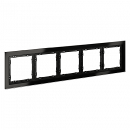 Рамка стеклянная VOLTUM S70 на 5 постов, (черный,стекло) VLS110508