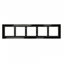 Рамка стеклянная VOLTUM S70 на 5 постов, (черный,стекло) VLS110508