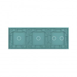 Панель для трех сенсорных выключателей Livolo, 4 клавиши (2+1+1), цвет зеленый, стекло