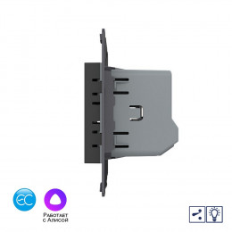 Одноклавишный проходной умный сенсорный адаптивный диммер слайдер Livolo EC, цвет черный (механизм)