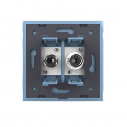 Розетка телевизионная и спутниковая SAT Livolo, 1 пост, цвет синий