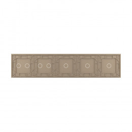 Панель для пяти сенсорных выключателей Livolo, 7 клавиш (1+1+1+2+2), цвет золотой, стекло