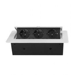 Розетка горизонтальная выдвижная 3 Euro 16A RocketSocket, проводка, цвет белый