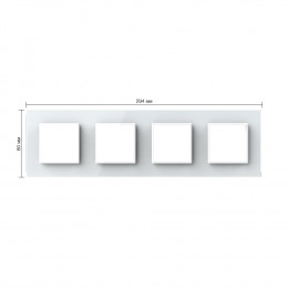 Рамка для розетки Livolo 4 поста, цвет белый, стекло