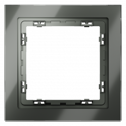 Рамка стеклянная VOLTUM S70 на 1 пост, (титан, стекло) VLS110106