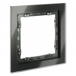 Рамка стеклянная VOLTUM S70 на 1 пост, (титан, стекло) VLS110106