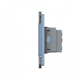 Розетка электрическая 16A Livolo, 2 поста, цвет синий