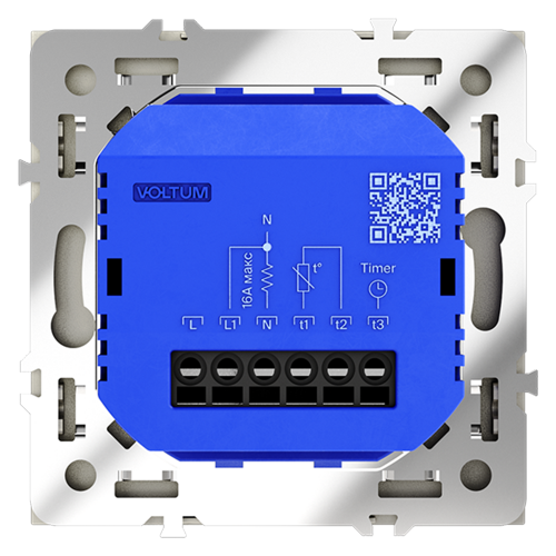 Купить Терморегулятор электронный VOLTUM S70 с индикацией и датчиком, для теплого пола, (сталь) VLS070105 в rum24.ru фото: 3