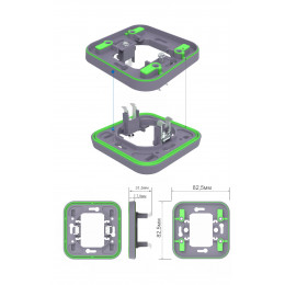 Рамка с клавишей для скрытой установки переключателя одиночный, цвет антрацит, IP55, серия W55 DIP60628