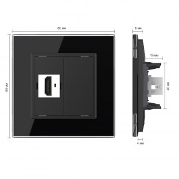 Розетка HDMI LIVOLO черная VL-C791HD-12