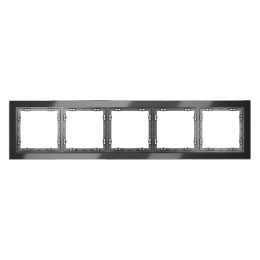Рамка стеклянная VOLTUM S70 на 5 постов, (графит, стекло) VLS110507