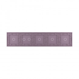 Панель для пяти сенсорных выключателей Livolo, 6 клавиш (1+1+1+2+1), цвет розовый, стекло