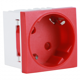 Розетка 2К+З нем.ст., 45 гр., с з/ш, крас. (45х45мм), соединительный адаптер, серия (тип) DF6 DF6DRS