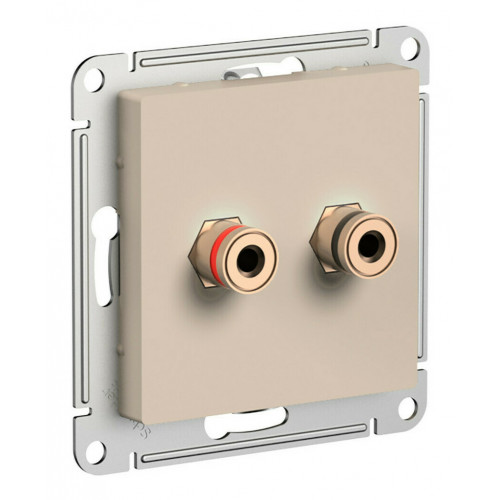 Купить ATN001287 Atlasdesign АУДИОРОЗЕТКА двойная Песочный Schneider Electric в rum24.ru