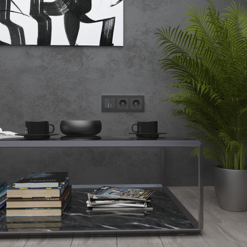 Купить Рамка из металла на 3 поста Аluminium черный алюминий в rum24.ru фото: 3